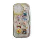 Silicone back cover with cartoon design compatible with iPhone 14 Pro Max clear