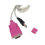 Zero Usb 2.0 to serial rs232 db9 9 pin adapter cable pda cord gps converter Clear