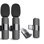 K9 Wireless Microphone Dual Omnidirectional Recording Clip Mic with Receiver for Type-C Lightning Camera Laptop for Vlogging YouTube Online Class Zoom Call