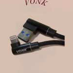VONK Quick Charge Data Cable lighting -USB Mobile Phone Charger USB 2A Fast Charging Cable - Black