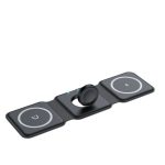 Vision 3 in 1 Wireless Charger Folding Mobile Phone Smart Watch Ultra-thin 15W Fast QI Magnetic Charger For Apple iPhone And Android Black