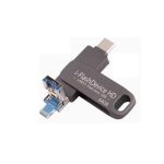 i-flash 4 in 1 TYPE-C for Mobile Phone USB Flash Drive for iphone ipad 128GB Memory Stick - black