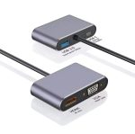 Zero USB C to HDMI VGA Adapter, 4-in-1 Type C Hub with USB C Charging, HDMI & VGA Dual Output, USB 3.0 Port for Samsung S9/S8, MacBook, Nintendo Switch, Surface Book - Silver - Image 2