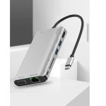 Onten (OT-9591B) USB C Hub 8 in 1 Type C Hub Adapter with 1Gbps Ethernet, 4K HDMI, VGA, PD Charging, 2 USB3.0, 3.55mm Audio, SD Card Reader for MacBook Pro and Other Type C Laptops