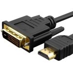 Zero HDMI Input to DVI D 24+1 Pin Output Cable Adapter for Display, DVI-D Male to HDMI Male High Speed Support 1080P Full HD (1.5 m)