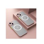 Magnetic Case for iPhone 13 pro   , Compatible with Wireless Charging [Silky Touch] [Matte PC Back] TPU Bumper Shockproof Slim Thin Phone Case - Pink