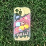 Silicone back cover with cartoon design compatible with iPhone 13 clear