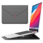 Business PU Leather Laptop Sleeve Bag For Macbook Pro 13 inch - Grey