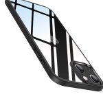 Magic Mask Q Series Clear Case Compatible Case Shockproof Hard PC +Soft Silicone Transparent Protective Slim Hard Back Cover with Silicone Frame for (Black, iphone 13)