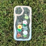 Silicone back cover with cartoon design compatible with iPhone XS max clear