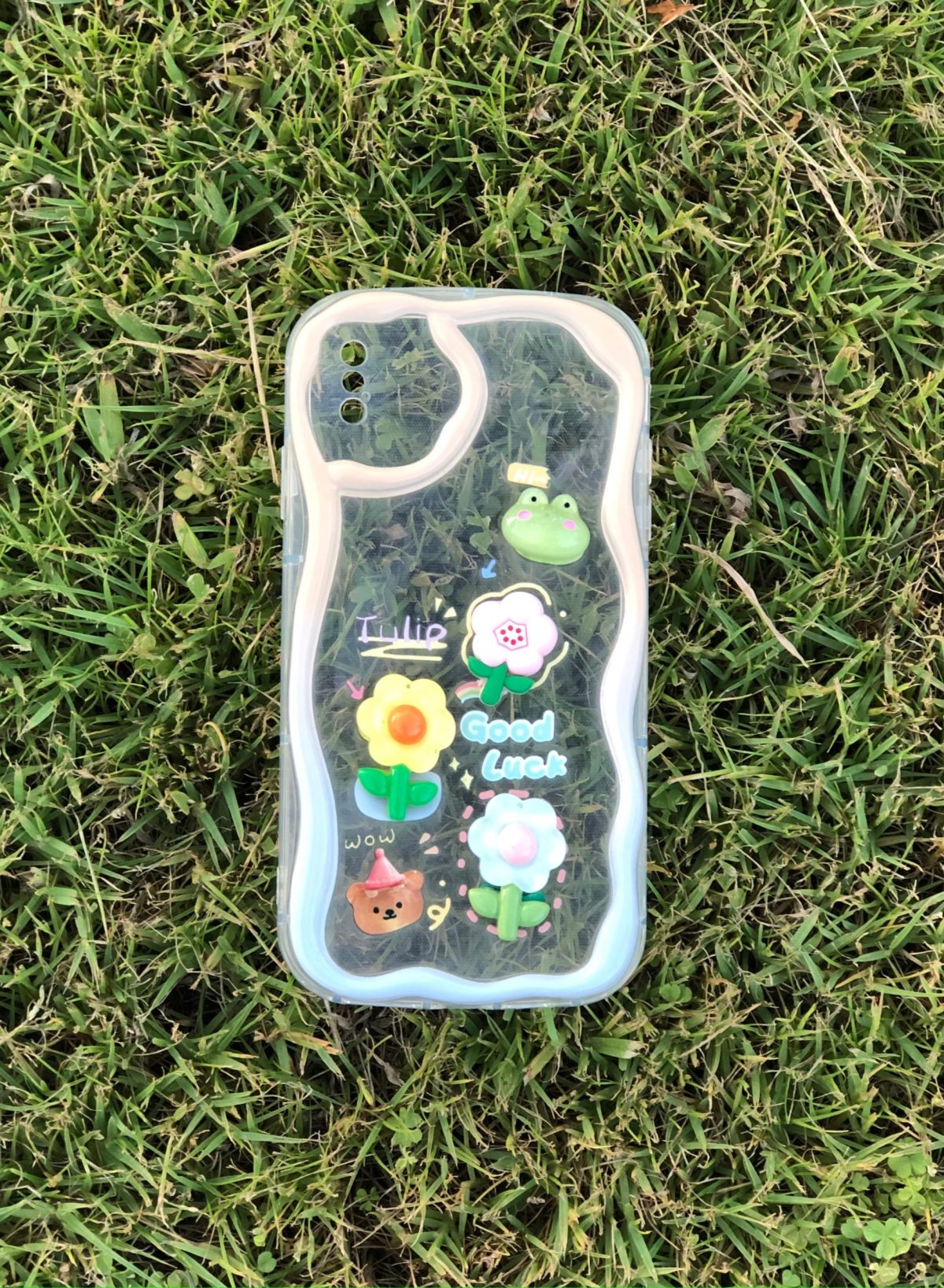 Silicone back cover with cartoon design compatible with iPhone XS max clear - Image 1