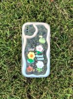 Silicone back cover with cartoon design compatible with iPhone XS max clear