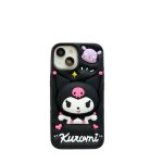 Back Cover iPhone 14 pro max Soft Silicone 3D Cute Cartoon with Holder Full Protective Case Compatible with iPhone 14 pro max (kuromi Case)