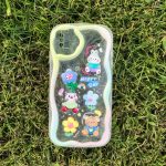 Silicone back cover with cartoon design compatible with iPhone XS max clear