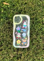 Silicone back cover with cartoon design compatible with iPhone XS max clear
