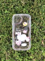 Silicone back cover with cartoon design compatible with iPhone XS max clear