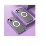 Magnetic Case for iPhone 12 pro max , Compatible with Wireless Charging [Silky Touch] [Matte PC Back] TPU Bumper Shockproof Slim Thin Phone Case - Purple