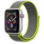 PROMATE Premium Nylon Weave Mesh Band with Dense Loop and Adjustable Wrist Strap For Apple Watch Series 1,2,3 and 4, Workout, Fitness, Running, Fibro-42 Green