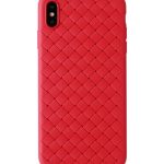 Woven Pattern Support Wireless Charging Lightweight Exceptional Grip Anti Scratch Flexible Soft Tpu For IPhone xRed