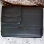 Business PU with case mouse Leather Laptop Sleeve Bag For Macbook Pro 13 /14 inch - Black
