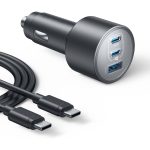 Anker Car Charger, 167.5W Max 3-port Car Charger Adapter, Usb-c Car Adapter For Macbook Pro/Air, Iphone 15/14 Series, Samsung S24/S23, Ipad, Airpods, Mp3 Player, And More (Usb-c To C Cable Included) Black