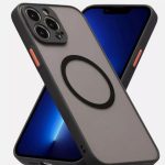  Magnetic Case for iPhone 12 pro max , Compatible with Wireless Charging [Silky Touch] [Matte PC Back] TPU Bumper Shockproof Slim Thin Phone Case - Black