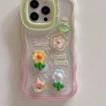 Generic Mobile Phone Case Apple 13 pro Protective Case Girls Anti-fall Watching Drama Stand Stand High-grade Cute Style