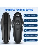 2-in-1 USB Type-C Presentation Clicker, Clikcer for Powerpoint Presentations, Presentation Clicker Wireless Presenter Remote Clicker with Volume Control, Presentation Remote Google Slide Advancer - Image 2