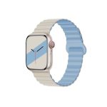 Silicone Loop Magnetic strap For Apple watch band 44mm 40mm 45mm 49mm 41mm 42 46mm Bracelet iWatch series 8 SE 6 7 Ultra 2 9 10 - White & Blue