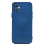 Silicone back cover MagSafe compatible with iPhone 11 pro max Dark Blue