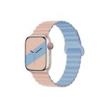Silicone Loop Magnetic strap For Apple watch band 44mm 40mm 45mm 49mm 41mm 42 46mm Bracelet iWatch series 8 SE 6 7 Ultra 2 9 10 -  Pink & Blue
