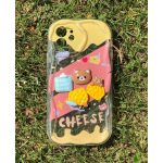 Silicone back cover with cartoon design compatible with iPhone 12 pro max clear