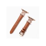 U-shaped buckle woven leather strap for Apple Watch - Brown