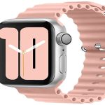 Ocean Design Silicone Loop Band Adjustable Men Women for i Series Ultra 8 7 6 5 4 3 2 1 SE Watch Band Compatible with Apple Watch 49mm 44mm 42mm 41mm 40 Pink