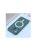 Silicone back cover MagSafe compatible with iPhone 14 pro max Green - Image 2