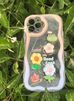 Silicone back cover with cartoon design compatible with iPhone 11 pro max clear - Image 2