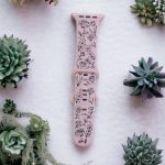 Flower Engraved Bands for Apple Watch 42mm 44mm 45mm 46mm 49mm, New Fashion Sport Strap Replacement Wristbands for iWatch Series