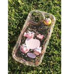 Silicone back cover with cartoon design compatible with iPhone 14 Pro max clear