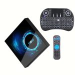 Mi VAZA Android 10.0 Tv Set-Top Box Hd 4K Smart Player 4Gb/32Gb-Dual Band+Bluetooth Bt+ Mini Wireless Keyboard 2.4G Flying Mouse I8