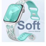 Flower Engraved Bands for Apple Watch 42mm 44mm 45mm 46mm 49mm, New Fashion Sport Strap Replacement Wristbands for iWatch Series