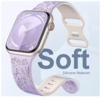 Flower Engraved Bands for Apple Watch 42mm 44mm 45mm 46mm 49mm, New Fashion Sport Strap Replacement Wristbands for iWatch Series