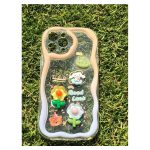 Silicone back cover with cartoon design compatible with iPhone 13 Pro Max clear