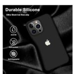 IPhone 12 pro max Silicone Case Soft Slim Cushion Full Body Protective Case for IPhone 12 pro max (Black)