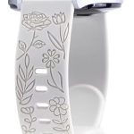 Flower Engraved Bands for Apple Watch 42mm 44mm 45mm 46mm 49mm, New Fashion Sport Strap Replacement Wristbands for iWatch Series