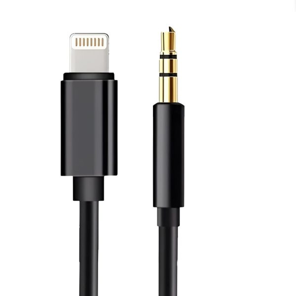 JH-023 8 Pin to 3.5mm AUX Audio Cable, Works with High Quality with Car Stereo, Earphones, Audio Speakers