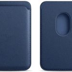 Leather Wallet Strong Magnetic Leather Card Wallet with MagSafe Compatible with iPhone - Blue