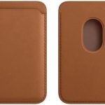 Leather Wallet Strong Magnetic Leather Card Wallet with MagSafe Compatible with iPhone - Brown