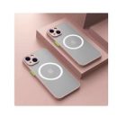 Magnetic Case for iPhone 13, Compatible with Wireless Charging [Silky Touch] [Matte PC Back] TPU Bumper Shockproof Slim Thin Phone Case 6.1" - Pink