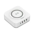 LDNIO AW004 32W Wireless Charger, LDNIO 5-in-1 Multi-Device Wireless Charging Station, 15W Max Qi-Certified Wireless Charger & 20W USB-C Port Fast Charger Compatible with iPhone, iPad, AirPods, Samsung, Tablet