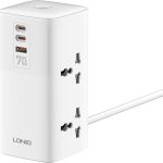 LDNIO SC4383 7-Port Vertical Desktop Charging Station, White